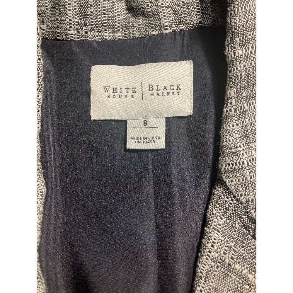 White House Black Market Womens Gray 3/4 Sleeve 3-Button Linen Blend Blazer SZ 8 - Picture 10 of 10